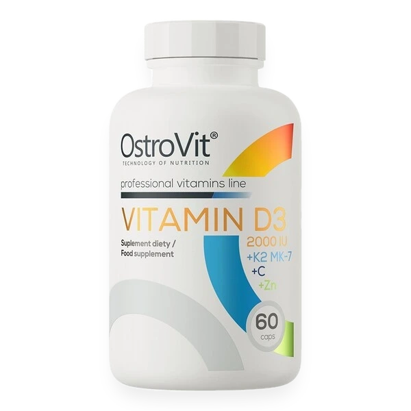 Vitamin D3 2000IU + K2 MK-7 + C + Zn - 60 caps