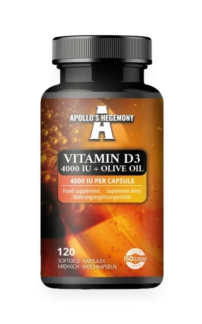 Vitamin D3 4000IU + Olive Oil - 120 softgels
