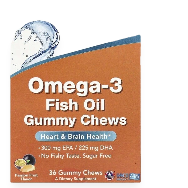 Omega-3 Fish Oil Gummy Chews, Passion Fruit - 36 chews
