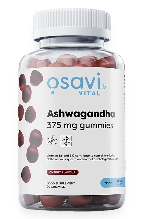 Ashwagandha 375mg Gummies, Cherry - 90 gummies