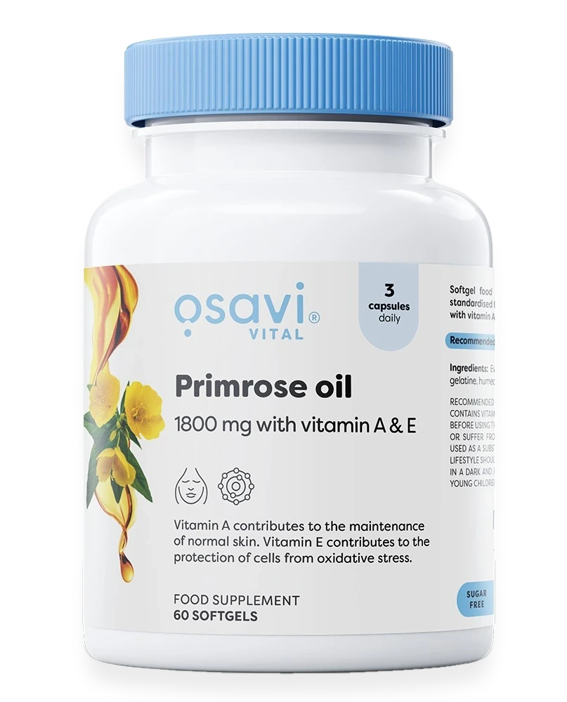 Primrose Oil with Vitamin A & E, 1800mg - 60 softgels