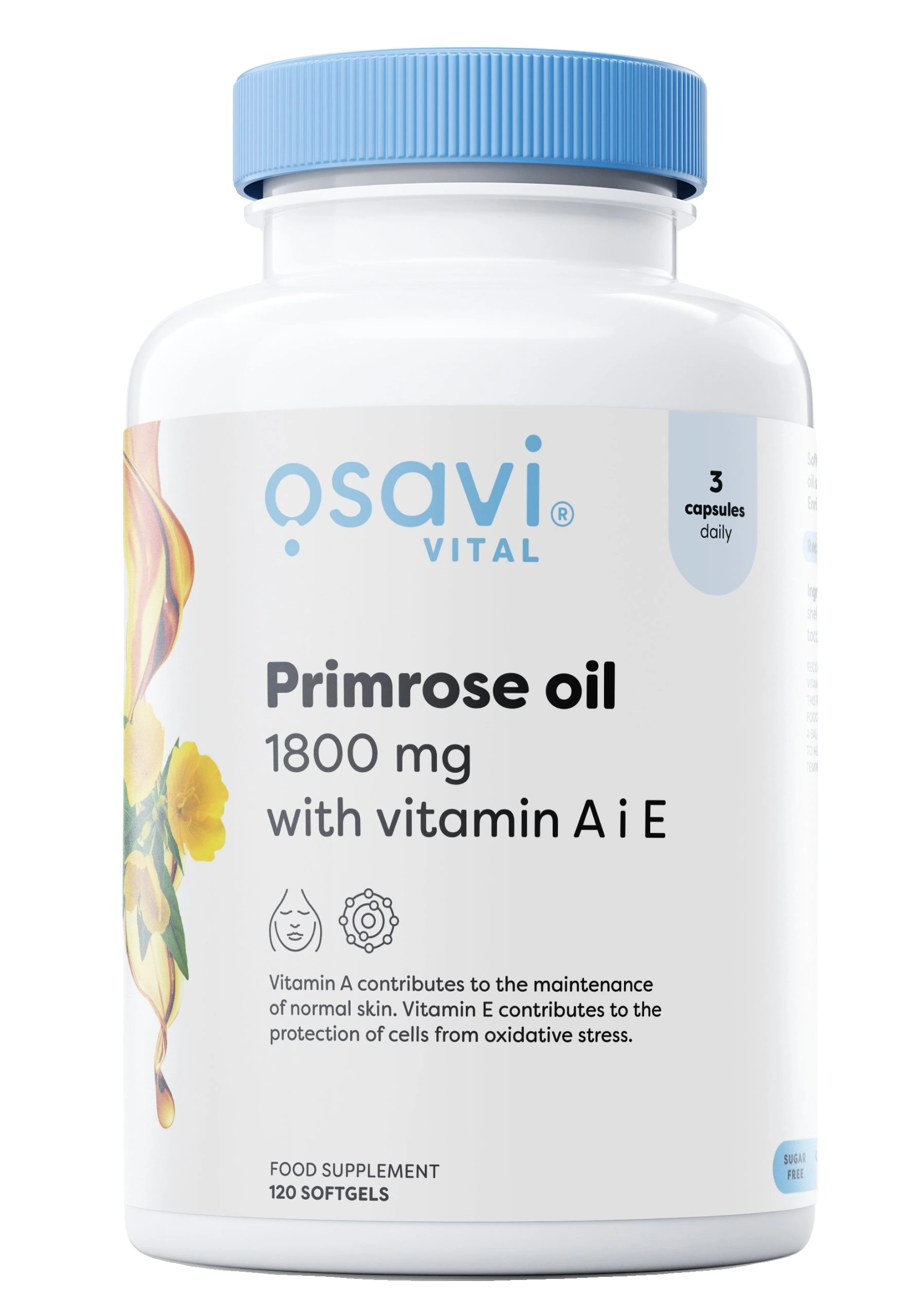 Primrose Oil with Vitamin A & E, 1800mg - 120 softgels