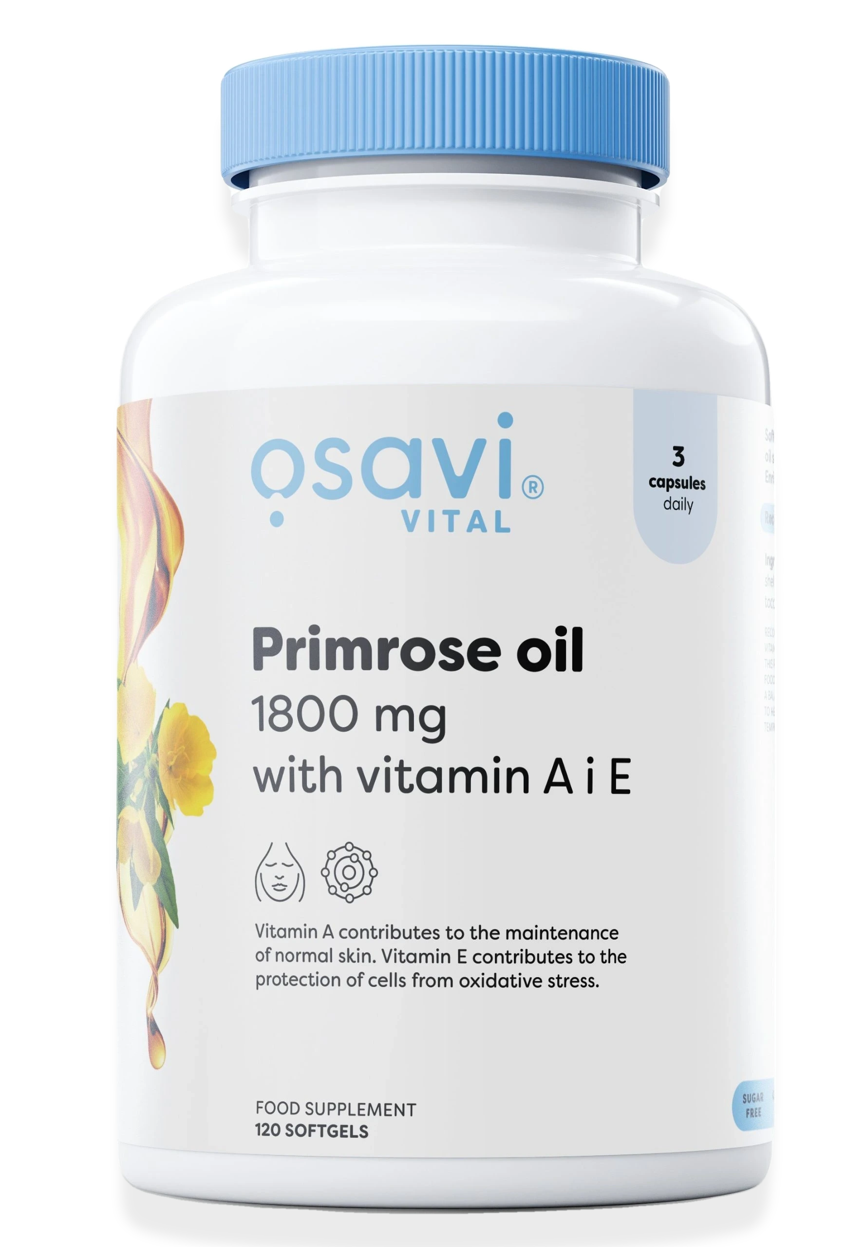 Primrose Oil with Vitamin A & E, 1800mg - 120 softgels