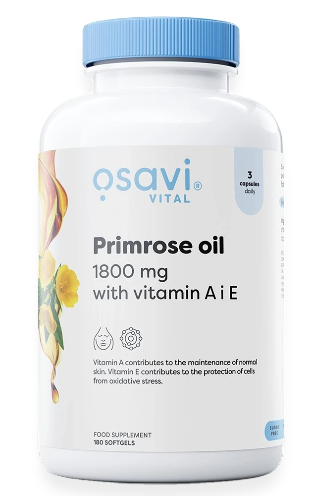 Primrose Oil with Vitamin A & E, 1800mg - 180 softgels