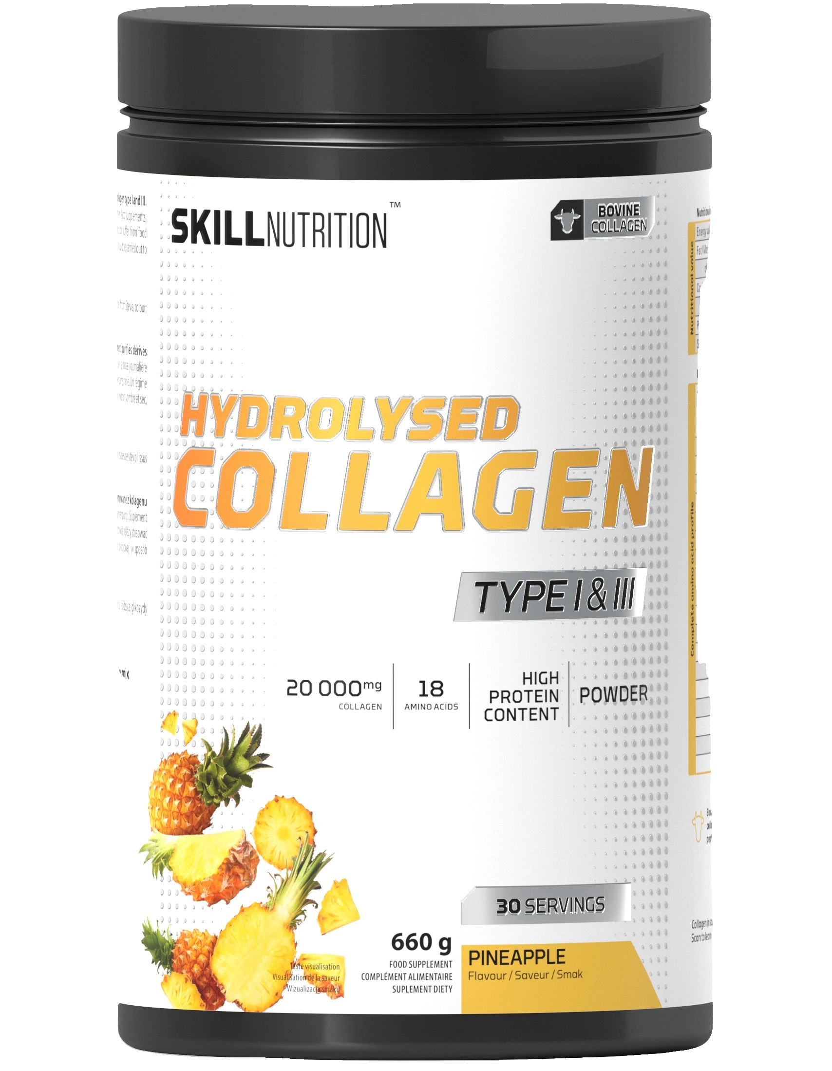 Hydrolysed Collagen Type I & III, Pineapple - 660 grams
