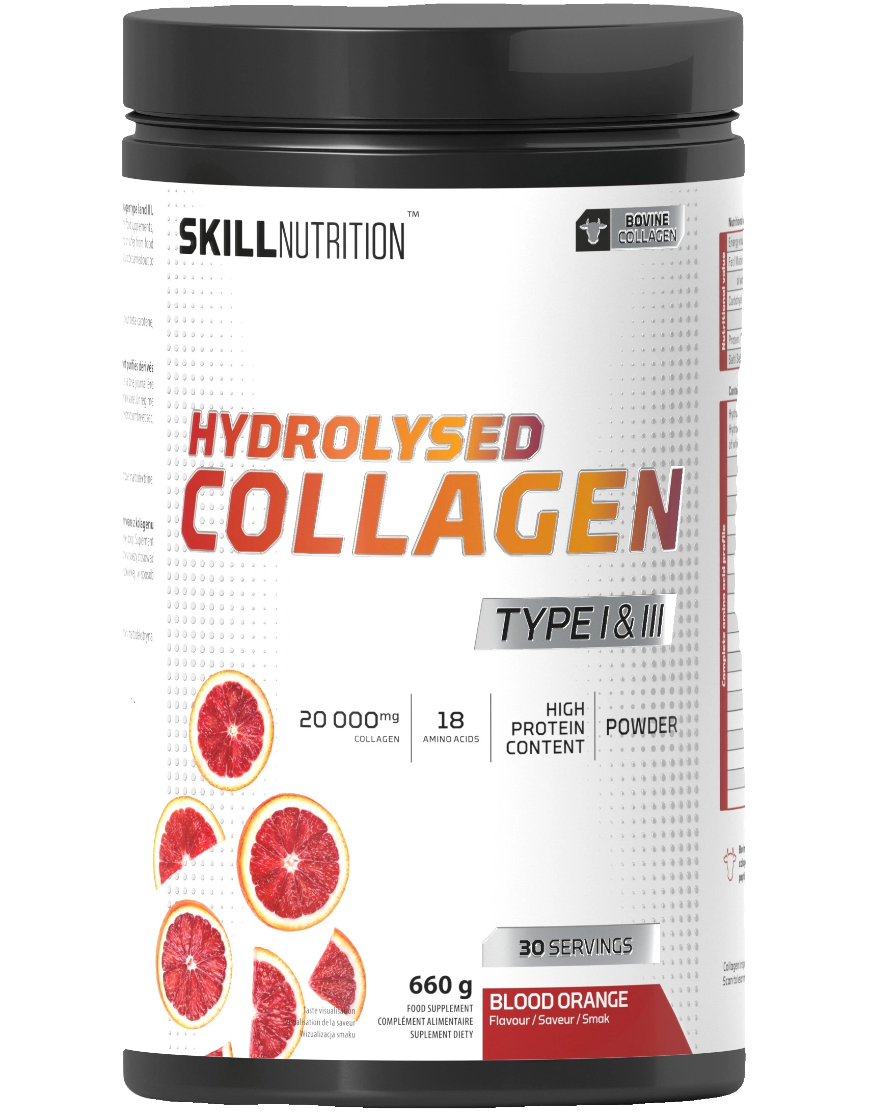 Hydrolysed Collagen Type I & III, Blood Orange - 660 grams