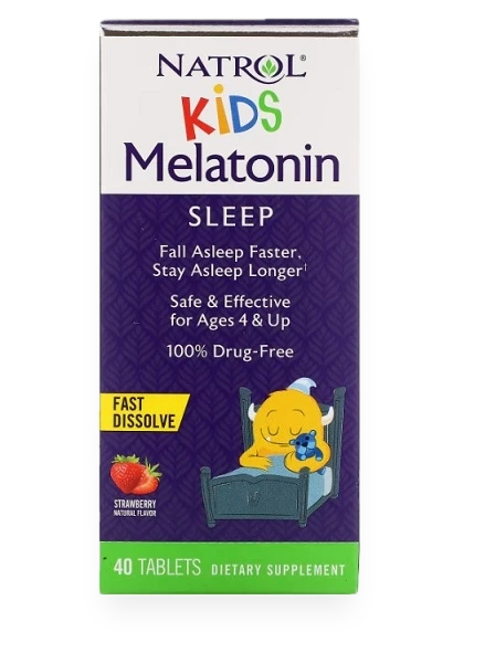 Kids Melatonin, Strawberry - 40 tablets