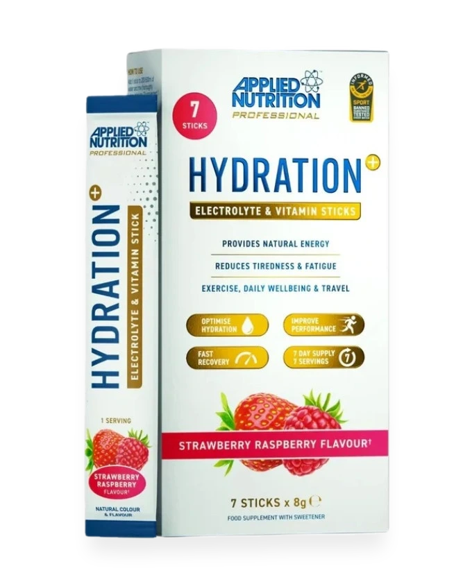 Hydration + Electrolyte & Vitamin Powder Stick Packs, Strawberry Raspberry - 7 x 8g