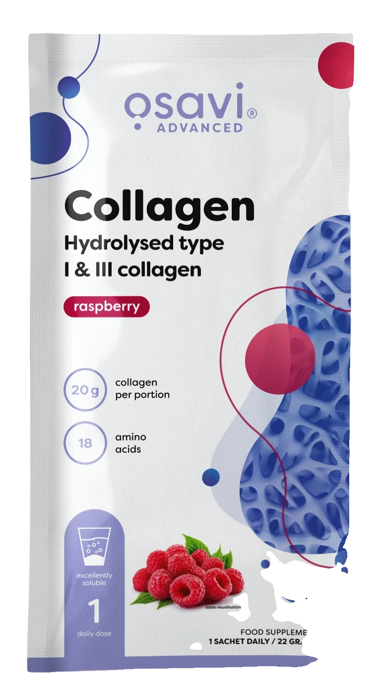 Collagen Hydrolysed Type I & III, Raspberry - 22 grams (1 serving)