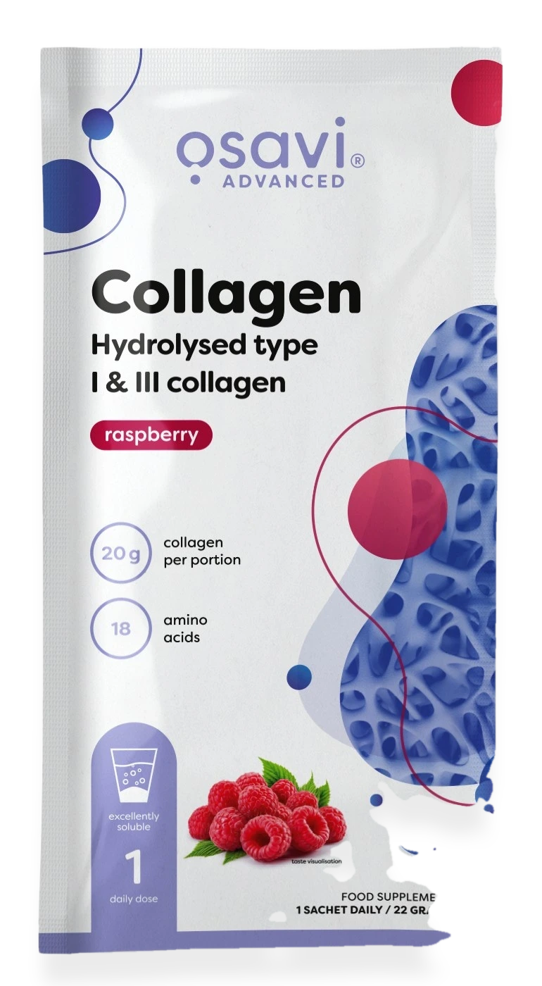Collagen Hydrolysed Type I & III, Raspberry - 22 grams (1 serving)