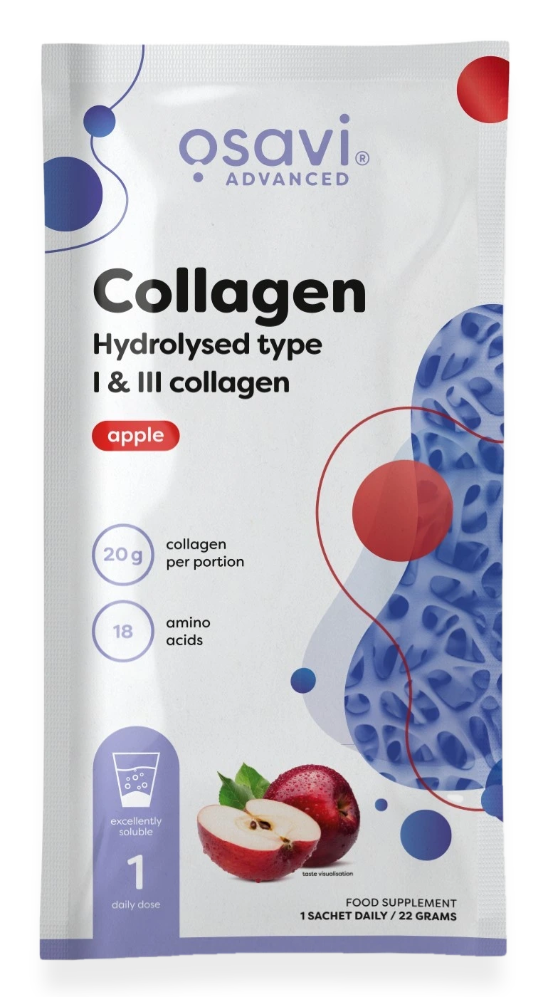 Collagen Hydrolysed Type I & III, Apple - 22 grams (1 serving)