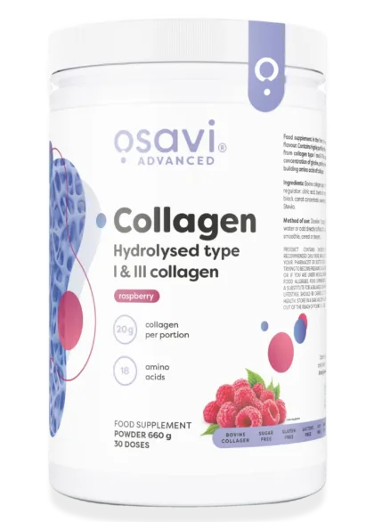 Collagen Hydrolysed Type I & III, Raspberry - 660 grams