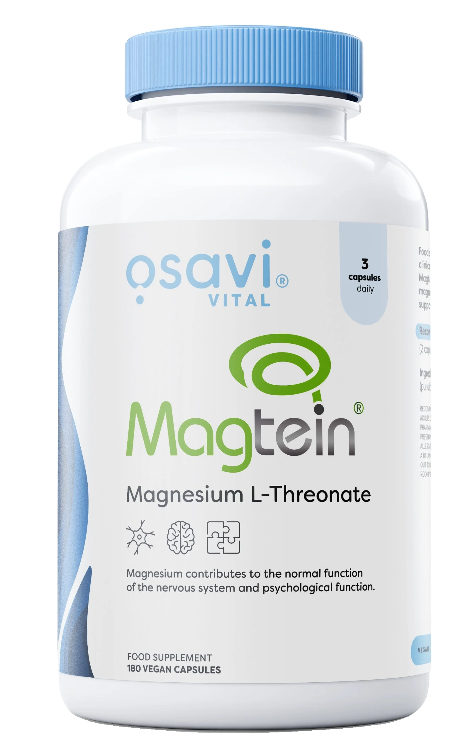 Magtein Magnesium L-threonate - 180 vegan caps