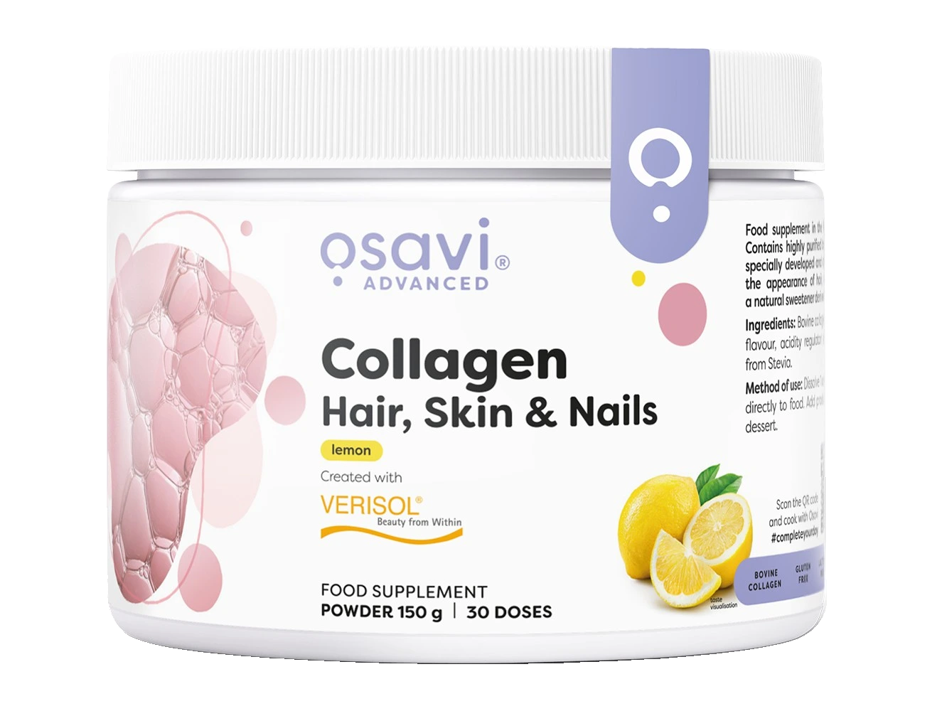 Collagen Peptides (Hair Skin & Nails), Lemon - 150 grams