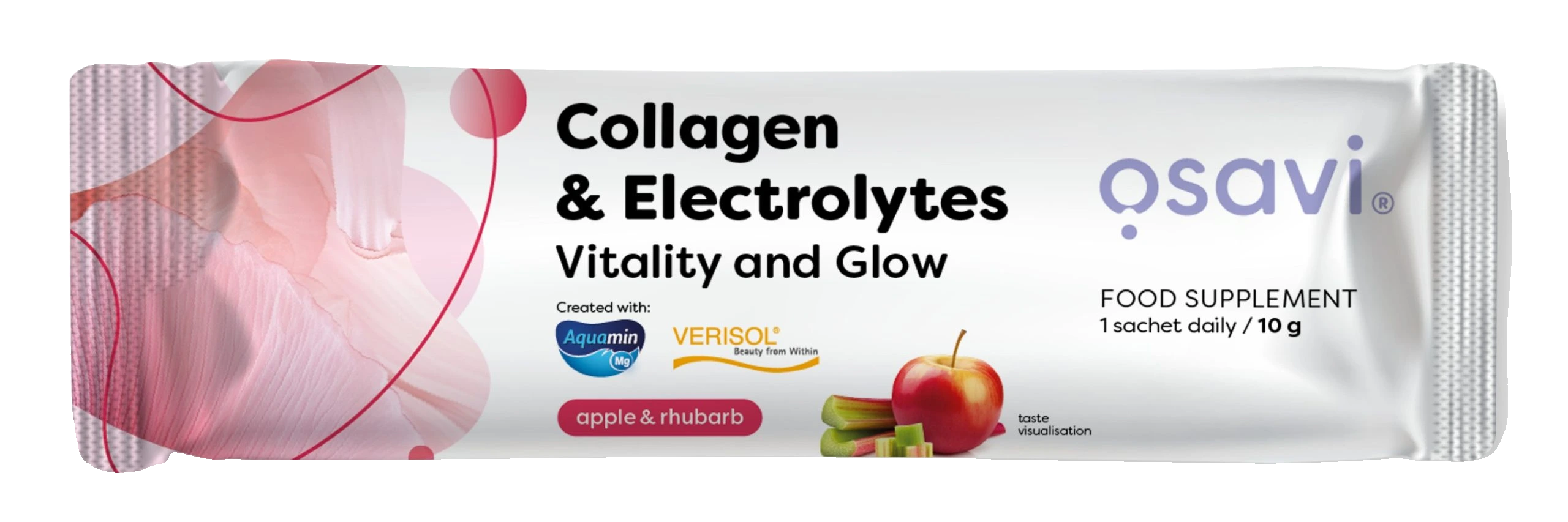 Collagen Electrolytes Vitality and Glow, Apple & Rhubarb - 10 grams (1 serving)