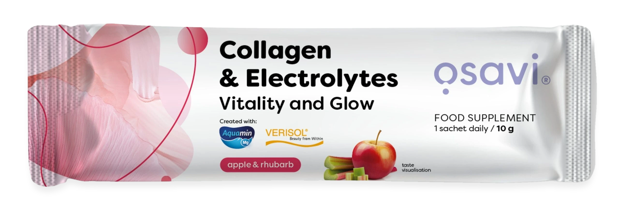 Collagen Electrolytes Vitality and Glow, Apple & Rhubarb - 10 grams (1 serving)